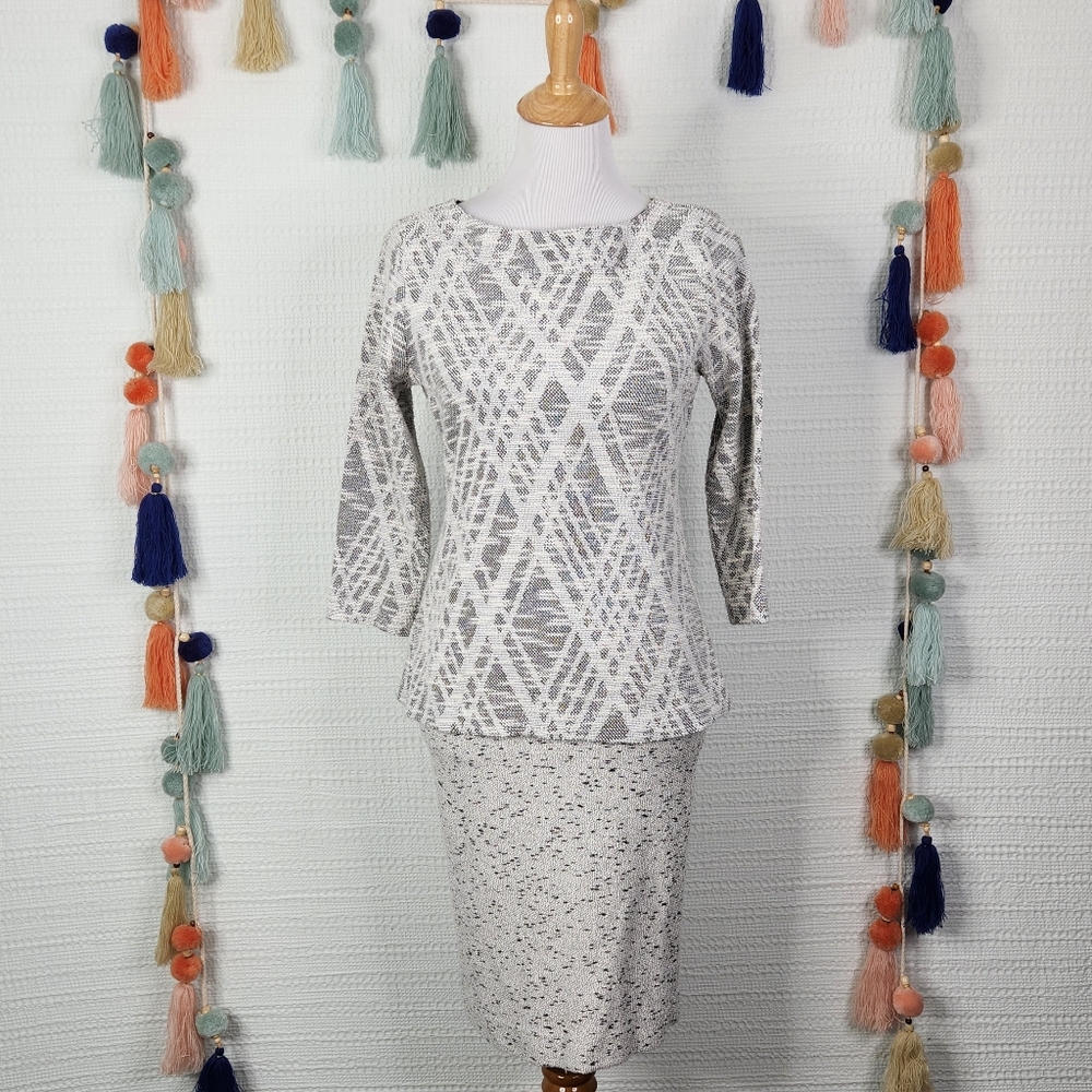 Ann Taylor Monochromatic Knit Skirt Set